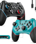 Two Pack Wireless Pro Controllers for Switch 2, Lite, and OLED with Mappable Buttons, Hall Effect, Motion Control, Turbo