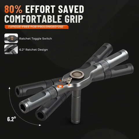 66 In 1 Magnetic Ratchet Screwdriver Set With S2 Steel Bits featuring ergonomic grip and ratchet design, focus on toggle and grip