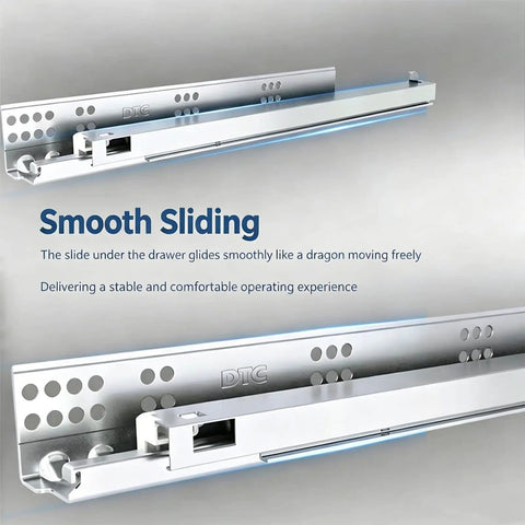 Undermount Drawer Slides 20 Inch Full Extension Heavy Duty Runners With Soft Close Damping in Cold Rolled Steel