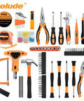 182 Piece Home Repair Tool Set With Durable Case For DIY Projects, includes hammer, pliers, screwdriver, durable chrome finish.