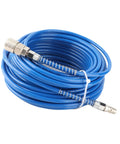 Straight Up Top Rated Heavy Duty Ultra Tough Air Compressor Hose Polyurethane Pneumatic Super Resilient Tubing Ideal For Construction Sites Auto Shops And Garages 20 Meters Long Quarter Inch NPT Blue Fittings Work Horse Gear Proven Performance coiled blue polyurethane hose with metal quick connectors