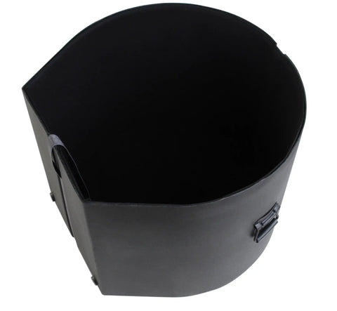 Roto Molded Single Drum Case Featuring Stackable Padded Interior Reinforced Edges Heavy Duty Straps Secure Locking Buckles Built In Feet designed to hold a single drum.