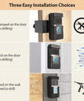 Anti Theft Video Doorbell Mount For Ring And Blink Models 1 2 3 3 Plus 4 2020 2023 And Blink 2021 No Drill Adjustable Bracket Wedge Adapter Holder Accessory showing three installation options.