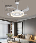 Pwefhsdjvh Ceiling Fan with LED Light 6-Speed Remote Control, modern white design mounted in a living room, 107cm diameter.