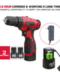Cordless Hammer Drill Kit With 16.8V Power, 3/8 Inch Keyless Chuck, 2X 2.0Ah Li-ion Batteries, Charger And Storage Case
