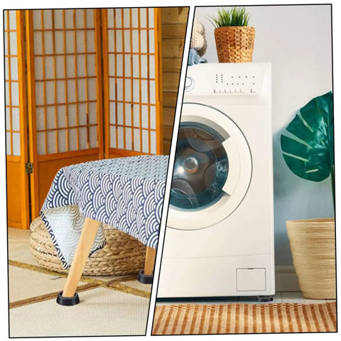 Anti Slip Washing Machine Foot Pads Set under furniture and washing machine for stability and vibration control