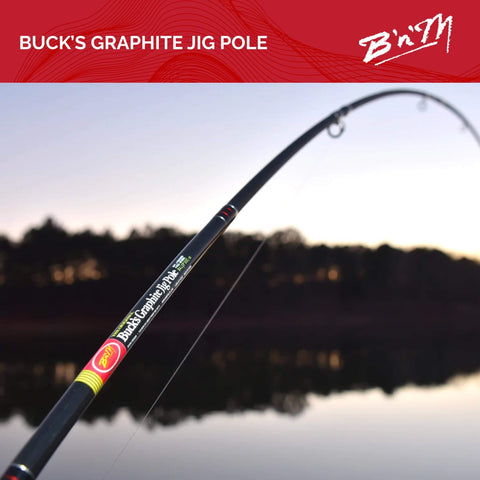 Graphite Jig Pole 16 Foot Three Sections Ultralight Durable Pole With DynaFlo Guides for ice fishing and jigging on water edge