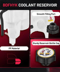 Keep Your Engine Chillin Tight With This Heavy Duty Coolant Expansion Reservoir Overflow Tank For Ford Escape Mazda Tribute Mercury Mariner V6 Three Point Zero Liter Vehicles with PP material and sturdy bottle cap.