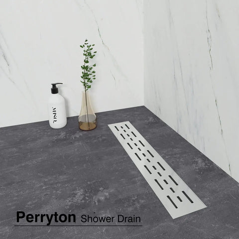 Brushed Stainless Steel 18 Inch Linear Shower Drain With 2 Inch Outlet 3.15 Inch Wide 304 Durable Stainless Steel Rust Resistant