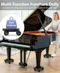 Heavy Duty Furniture Dolly With Anti Slip Grooved Base And Cushioned Rubber Casters for transporting a grand piano safely
