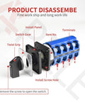 Heavy Duty Three Position Changeover Selector Switch 440V Universal Rotary Cam Switch For Industrial Use parts layout