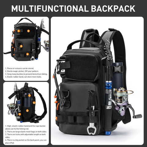 All In One Fishing Gear Kit With Backpack And Tackle Box Includes Lures Hooks Sinkers Pliers Lip Gripper Bait And Accessories