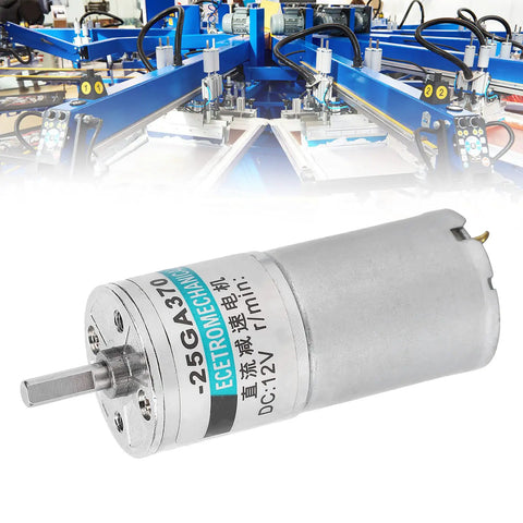 Heavy Duty 12V DC Gear Motor With Pure Copper Windings And All Metal Gears For Smooth Industrial Automation Projects, close-up view.