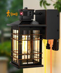 Outdoor Motion Sensor Dusk To Dawn Wall Light With GFCI Outlet Waterproof Oil Rubbed Bronze Porch Light For Front Door And Patio
