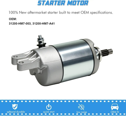 Honda Starter Motor Replacement For TRX400FW 450ES 450FM 450S 500FE 500FM 500FPE 500FPM 500TM in OEM style