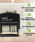 Premium Self Ink Date Stamp Featuring Dial Phrase Adjuster Boasts 12 Go To Office Sayings Date Month Day Year Config