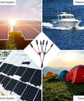 Solar Y Branch Connectors For Parallel Panel Wiring 1500V DC 30A PPO Material 3 To 1 Parallel Adapter For Solar Panels One Pair