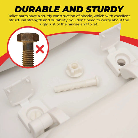 Durable Plastic Toilet Seat Screws Replacement Kit With Nuts And Bolts For Toilet Easy Install And Tight Secure Fit