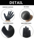 Kickass Waterproof Chemical Resistant Latex Gloves Two Pair Heavy Duty Pull On Cleaning And Industrial Work Protector For Tough Jobs Straight Up Solid Grip showcasing tear and skid resistance features.