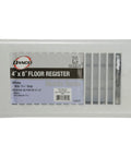 Louvered Floor Register 4-Inch By 8-Inch Steel White 5 Pack For Mobile Homes And RVs in package with white finish