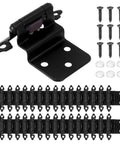 30 Pack Inset Kitchen Cabinet Hinges For Face Frame Cabinets, Matte Black, Three Eighths Inch Self Closing Cupboard Hinges, screws shown