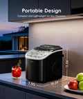 Portable Countertop Ice Maker Machine With 8 Cubes In 6 Minutes 26 Lbs Per Day Bullet Ice In Two Sizes Self Cleaning With Carry Handle Ultra Compact For Home Kitchen Party Or Travel 2026 Version on kitchen countertop at sunset