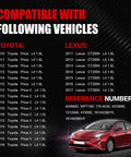 Image showing compatibility list for Straight Shot Electric Engine Water Pump Bolt In Replacement For Toyota Prius Prius V Prius C And Lexus CT200H.