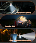 Rechargeable Solar Camping Lantern With 7 Modes And USB Charging Waterproof Emergency Light with car and tent scenes