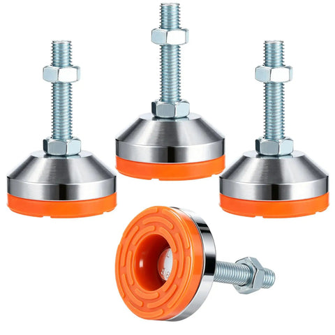 4 Pack Heavy Duty Leveling Feet with M12 Adjustable Levelers and 2.36 Inch Anti Vibration Rubber Base for Rock Solid Stability