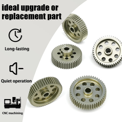 Hot Set Of 5 64P Aluminum Pinion Gears For 3.175mm Shafts 46T 47T 48T 49T 50T With M4 Screw And Hex Key One Eighth Inch Shaft Fits One Tenth RC Cars From Arrma HPI Kyosho Losi Axial Traxxas Tamiya