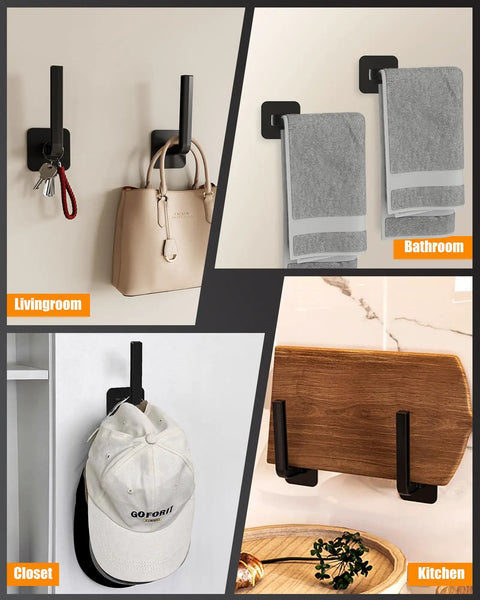 Level Up Your Setup With This Dope 4 Pack Hat Rack Set Featuring Super Strong Adhesive Wall Hooks L Shaped Design For Baseball Caps Keep Your Collection Looking Clean And Tidy With No Drill Installation That Works Like A Charm Black Acrylic Finish Fits