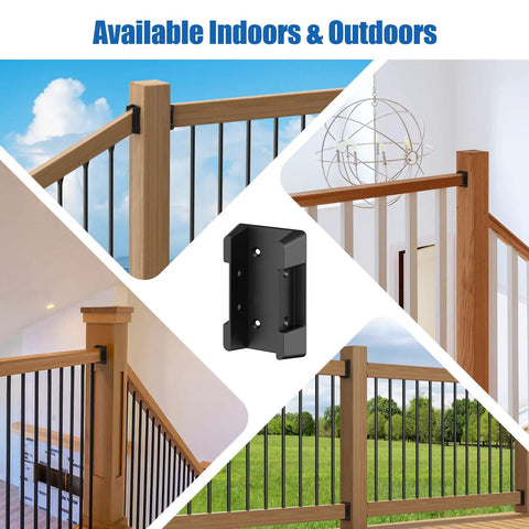 20 Pcs Deck Railing Brackets Connectors For 2x4 Wood Posts Angled Railing Supports Kit With Screws shown with wood railings