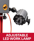 Adjustable LED work lamp attached to 18-Inch Continuous Variable-Speed Band Saw With 1 HP 110V Single-Phase BLDC Motor, 90 To 1,600 FPM.