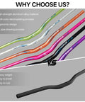 Multi-color Dope Mountain Bike Handlebar 31.8mm Clamp, Hi Rise 35mm to 55mm Adjustable, 780mm Length, durable aviation aluminum.