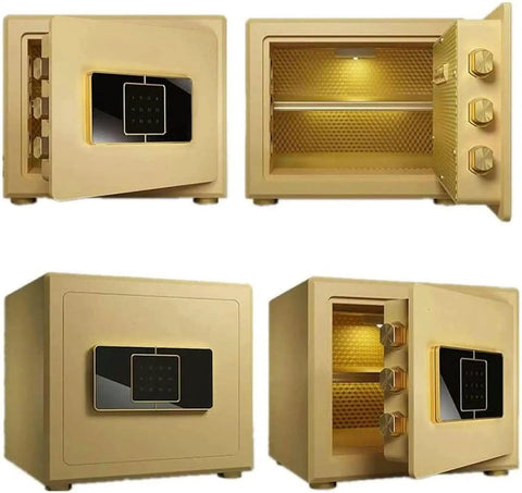 Settile Electronic Safe Box With Fingerprint And Keyless PIN Access 3-8 Digit Code Auto Lock After 3 Wrong Attempts 4 Mounting Holes
