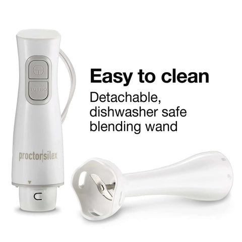 Smooth Operator Electric Immersion Blender With Detachable Dishwasher Safe Blades, Two Speed Settings For Hassle Free Purees, Whipped Cream And Quick Blending Of Soups, Smoothies, Sauces Directly Into Any Pot, featuring blending wand.