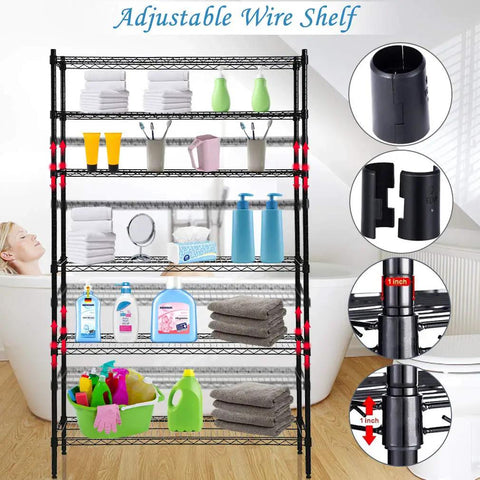 Heavy Duty Metal Wire Shelving Unit 6 Tier Adjustable Steel Utility Storage Rack Nsf Certified Rock Solid Frame And No Sweat Setup For Garage Or Warehouse Hella Durable 1500 Lbs Capacity 42X16X72