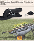 Hands Free Wheelbarrow Tool Holder For Aerocart And Wagon, keeps rake shovel pitchfork secure, universal fit, with cart