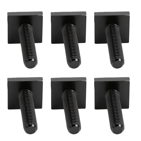 No Drill Install Heavy Duty Four Square Head T Slot Bolt Adapters For Roof Rack Crossbars Smooth Slide Fit Durable Hardware Kit black square head bolts
