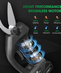 Cordless Electric Pruning Shears For Gardening And Landscaping, Brushless Motor Power, Portable Pruner with adjustable blade.
