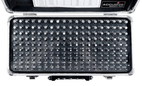 Pro Grade 190 Piece Precision Pin Gauge Set Minus Class ZZ 0.061 to 0.250 Inches 2 Inch Length Heat Treated 60 to 62 RC Aluminum Case for Easy Identification and Accurate Measurements