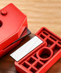 Heavy Duty Banding Strapping Tool With Ergonomic Handle for Fast Packing and Carton Box Bundling red case detail.