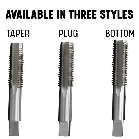 M32 X 2 Pro Grade High Speed Steel Plug Tap for Through Holes HSS Hand Tap in three styles: taper, plug, bottoming.
