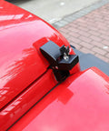 Locking Hood Latch Kit For Jeep Wrangler Skull Style Aluminum Alloy Hood Locks, Heavy Duty Bolt-On, Easy Install on red hood
