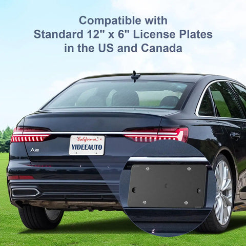 Audi Rear License Plate Bracket Holder Fits A3 S3 RS3 A4 S4 RS4 A5 S5 RS5 A6 S6 RS6 A7 S7 RS7 Q3 Q5 SQ5 Q4 e-tron 2011-2025 2004-2025 Car Tag Frame Mounting Kit shown on Audi sedan