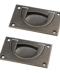 Bronze Zinc Alloy Flush Door Pull Handles For Cabinets, Drawers, Wardrobes And Sliding Doors, Recessed Pocket Pulls