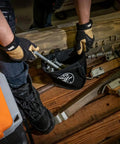 Person using Heavy Duty Tool Pouch for Nuts and Bolts with Interior Pocket No 10 Canvas 9 x 3.5 x 10 Inches Black outdoors