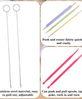 Ten Piece Tube Turner Sewing Tool Kit for Fabric Tubes and Loops showing stainless steel rods and colored turners