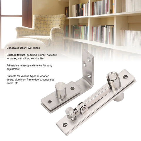 Stainless Steel Concealed Door Pivot Hinge With Adjustable Extension For Wooden Doors And Secret Doors, Smooth 180 Degree Rotation With Quiet Bearings, Heavy Duty Hardware, Ideal For Aluminum Frames And Hidden Entryways