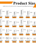 Product size chart for 1020Pcs Metric Micro Screws And Nuts Set Flat Countersunk Head Assortment M1 To M25 with varied lengths and hex nuts